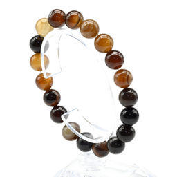 Браслет из агата кофейного шарик 10мм