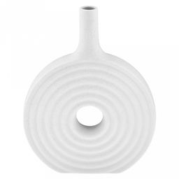 Ваза керамическая "Родос" 0,9л, 20х5,5х26,5см, д/горла - 2,5см, матовая, фактурная глазурь, цвет - белый в крапинку, в коробке (Китай)