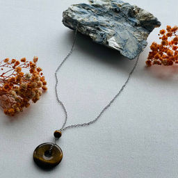 Кулон на цепочке из Тигрового глаза 45 см +