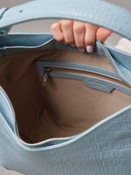 Сумка тоут кожаная Deboro 30422 голубая вода