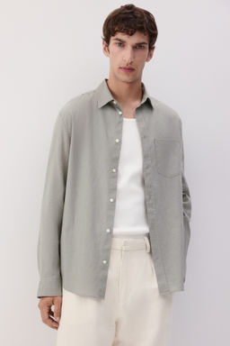 Camisa en mezcla de lino Regular Fit - H&m фото 7