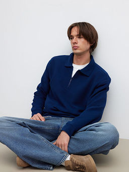 Polo Yaka Erkek Sweatshirt