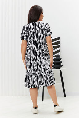 Платье Натали 83704 с воланом хлопок разноцветная фото 7