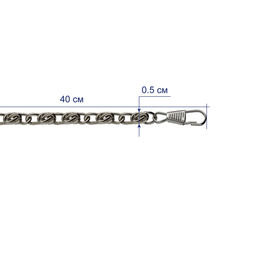 Gamma FER-12 Цепочка для сумки 40 x 0.5 см 5 х 1 шт. №01 под серебро