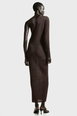 Vestido metalizado de un hombro - H&m фото 7