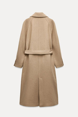 LONGLINE BELTED WOOL BLEND COAT - Zara фото 8