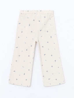 Beli Lastikli ?i?ekli K?z ?ocuk Pantolon