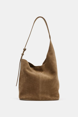 ASYMMETRIC LEATHER BUCKET BAG - Zara фото 5