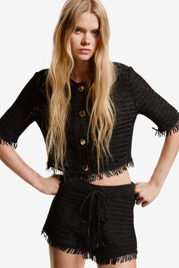 Cardigan efecto rafia