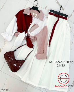 Женский брючный костюм-двойка