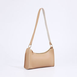 Сумка-багет на молнии, цвет бежевый - Nazamok фото 4