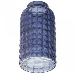 Ваза для цветов стеклянная "Альхес" 4,4л, д15,5см, h30см, форма "бутылка", большая, текстурная, черника (Россия)