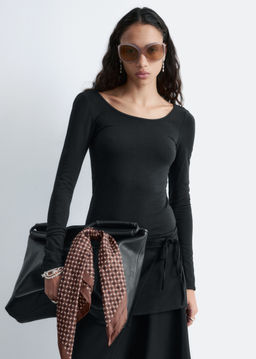 Top de manga larga con cuello redondo - H&m фото 6