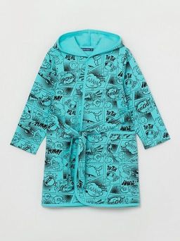 CRB wear/CSKB 40010-40 Халат для мальчика, бирюзовый/Ex.Cherubino  фото 2