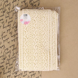 Кружево вязаное, 115 мм × 10 ± 1 м, цвет бежевый