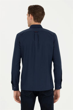 Мужская темно-синяя рубашка с длинным рукавом - U.s. polo assn фото 12