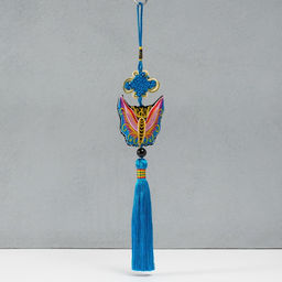 Подвеска текстиль Бабочка, голубая, 26.527 см