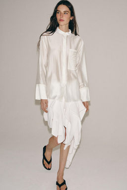 CAMISA BOLSILLO BORDADO ZW COLLECTION / Blanco - Zara фото 2