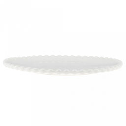 Тарелка десертная фарфоровая "Жемчуг" д188мм h15мм, фигурный кант, белый (Китай)