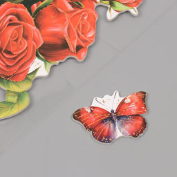 Наклейка интерьерная Пионовидные розы, пластик, 40?31 см