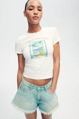 Camiseta entallada de algod?n - H&m фото 3