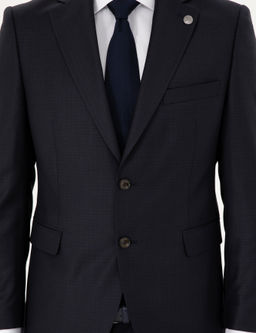 Lacivert Slim Fit Tak_m Elbise