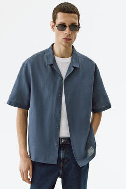Camisa resort en mezcla de lino Relaxed Fit - H&m фото 8
