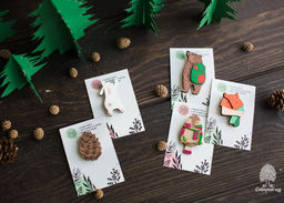 Деревянная брошь Шишка - Сибирский кедр фото 5