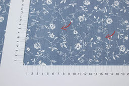 Поплин Роза Вьюнок цв.сине-серая дымка, СОРТ2, ш.1.5м, хлопок-100%, 105гр/м.кв - Купава фото 6