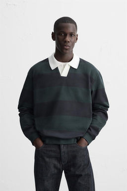 CONTRAST STRIPED POLO SHIRT - Zara фото 2