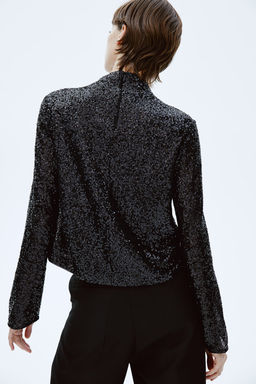 Sequined turtleneck top - H&m фото 7