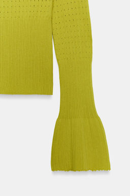 POINTELLE FLARED SLEEVE JUMPER - Zara фото 14