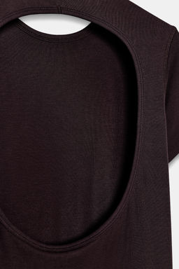 CAMISETA ABERTURA ESPALDA / Marr?n oscuro - Zara фото 5