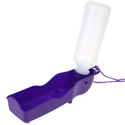 Бутылка-поилка пластмассовая для собаки 250мл, 20х5,5х5,5см, походная, цвета микс (Китай)