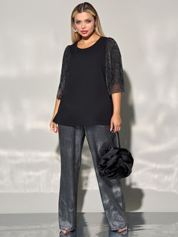 Блузка 0208-2 черный каменный