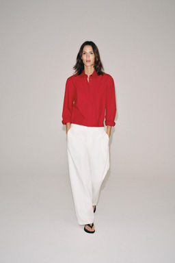 CAMISA POPEL?N ZW COLLECTION / Rojo - Zara фото 5