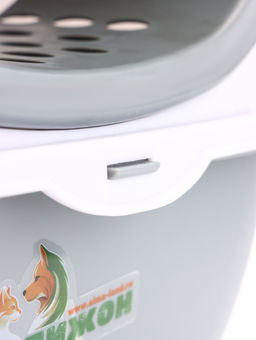 Туалет закрытый, 52×38×37 см, с УФ-лампой и миской, пластик, серый