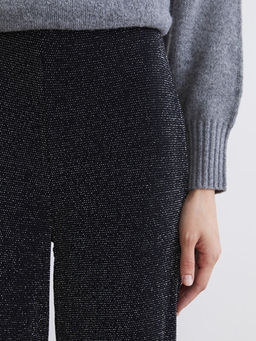 Beli Lastikli Parlak G?r?n?ml? Kad?n Pantolon