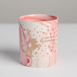 Цена за 2 шт. Кашпо для цветов с тиснением, «Единорог», 8×9.5 см