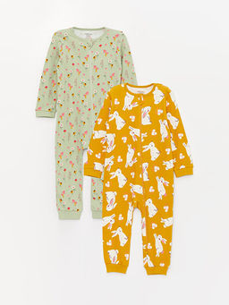 Bisiklet Yaka Uzun Kollu K?z Bebek Fermuarl? Tulum 2li