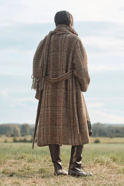 LIMITED EDITION CHECK COAT WITH SCARF - Zara фото 2