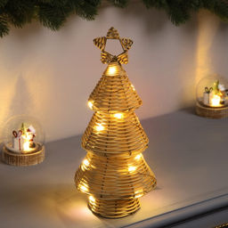 Фигура световая «Ёлочка плетёная», 30×13×13 см, 20 LED, батарейки ААх2 (не в комплекте), свечение теплое белое
