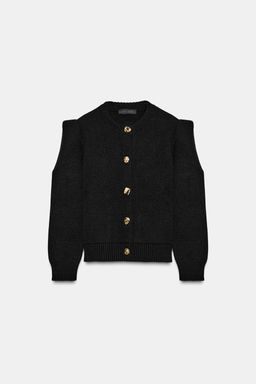 SHOULDER PAD KNIT CARDIGAN - Zara фото 10