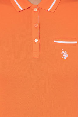 Женская оранжевая футболка с воротником-поло Неожиданная скидка в корзине - U.s. polo assn фото 6