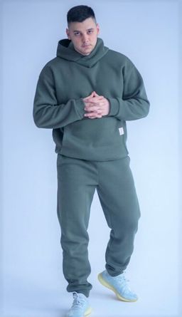 Костюм утепленный футер 3-нитка начес , хаки 265 - Knitka wear фото 2