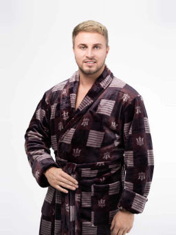 Халат мужской, цвет пурпурный