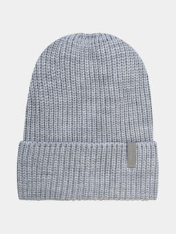 Шапка вязаная светло-серая (56-58)