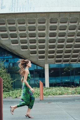 FLORAL PRINT SATIN DRESS