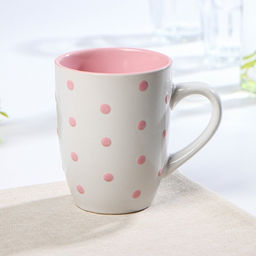 Кружка керамическая Доляна Горох, 340 мл, цвет розовый