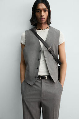 LIMITED EDITION STRIPED STRUCTURE SUIT WAISTCOAT - Zara фото 6